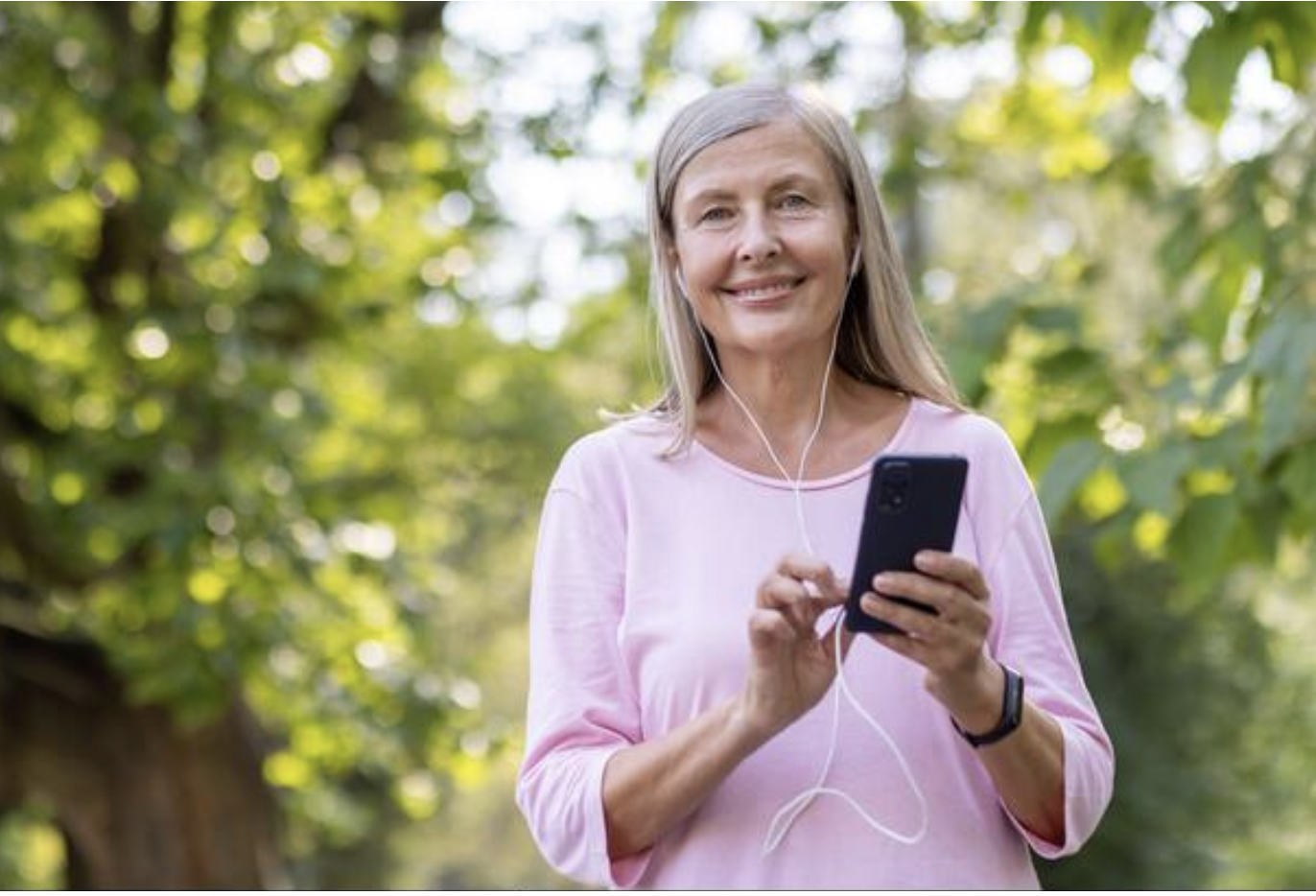 Woman with Phone and Headphones